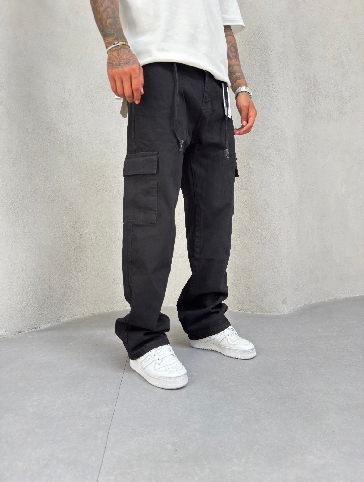 Mat Siyah Belden İpli Baggy